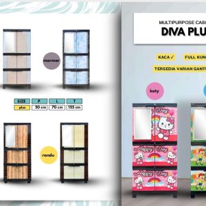 AJ ^ DIVA PLUS CERMIN ' LEMARI PLASTIK